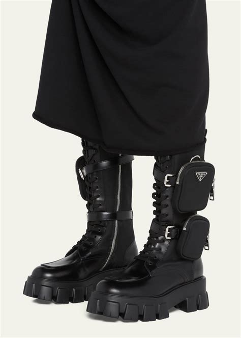 boots with pockets prada|Prada boots with pouch men's.